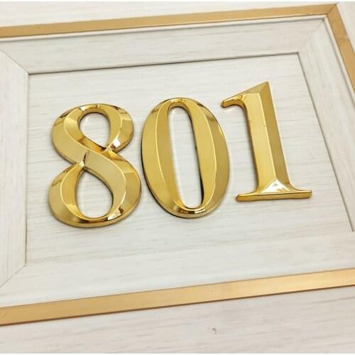 7CM 3D Self Adhesive Door Plate House Number Sign Digit Apartment Hotel Office Door Address Street Number Stickers Plate Sign