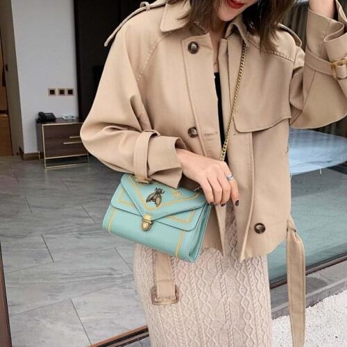 Anreisha Womens Shoulder Bags For Women Little bee bag 2021 New Fashion Embroidery bag Chain bag Shoulder Messenger Female bag