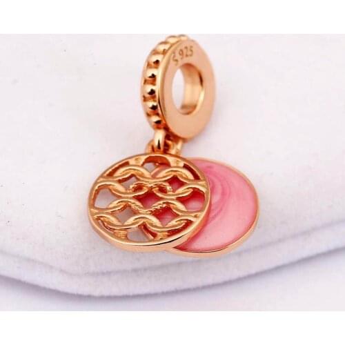 Authentic S925 Silver Dangle Bead Charm for Women Bangle Bracelet PATTERN OF LOVE PENDANT CHARM DIY Jewelry