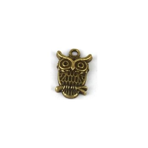 FREE SHIPPING 450PCS Antiqued Bronze Owl Charm 23mm A11025B