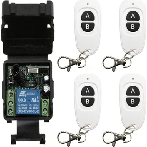 DC12V 24V 1CH 1CH 10A Mini Wireless RF Remote Control Light Switch 10A Relay Output Radio Receiver Module+Transmitter