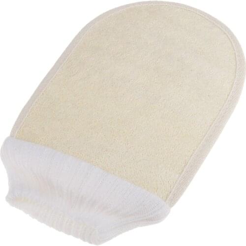 Natural Loofah Sponge Bath Massage Brush Body Cleaning Exfoliator Washing Glove Towel Wipe Beige