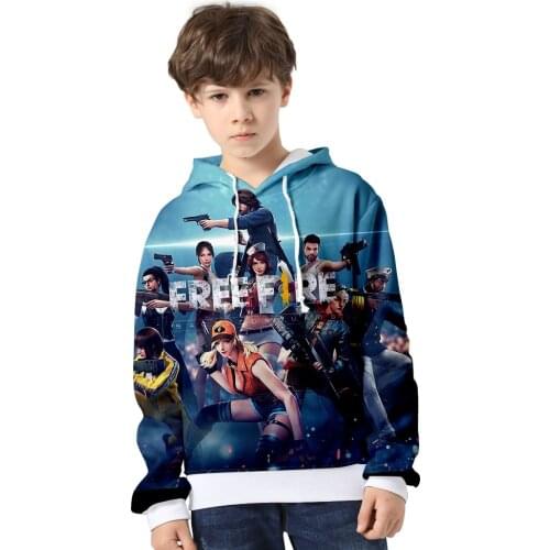 2 To 14 Years Kids Hoodies Free Fire Shooting Game 3d Hoodie Sweatshirt Boys Girls Long Sleeve Jacket Coat children Clothes