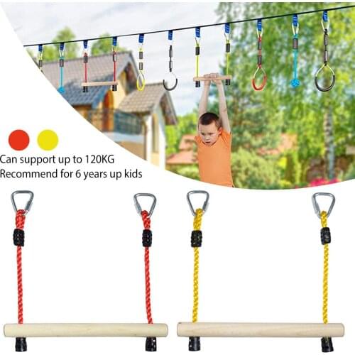 Children Obstacles Ring Monkey Pole Set Outdoor Physical Training Combination Playground Equipment Portable Slackline Bar Kit
