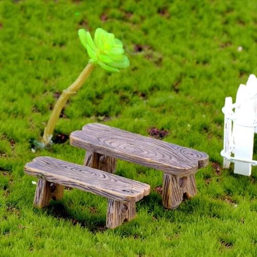 DIY Mini Park Bench Chair Succulents Bonsai Ornaments Romantic Love Stool Resin Small Ornaments Materials Accessories Decor