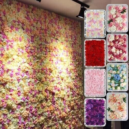 Diy Silk Flower Wall Background Artificial Flower Wedding Party Christmas Baby Shower Decoration Decor Accessories