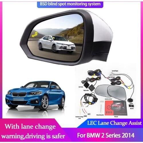 For BMW 2 Series 2014 BSA BSM BSD Blind Spot Monitoring System 24GHZ Millimeter Waves Radar Sensor Mirror LED Light Warning
