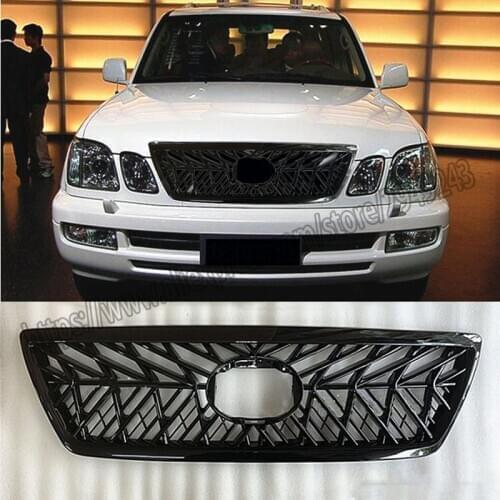 For toyota Lexus LX470 2003-2007 BLACK Chrome Car Grille Cover Front Bumper Centre Fitting