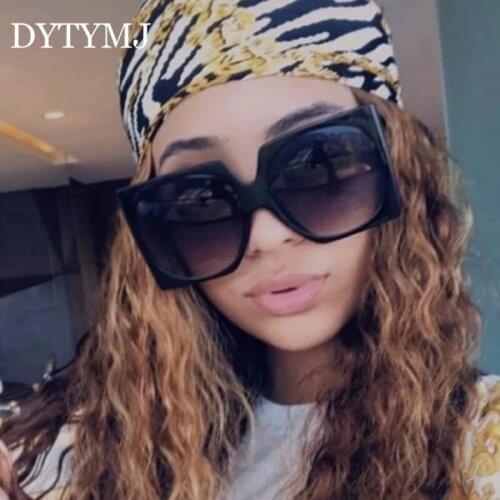 DYTYMJ Oversized Gradient Sunglasses Women Luxury Brand Square Sunglasses Women big frame Sun Glasses Men Gafas De Sol De Mujer