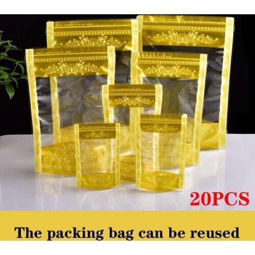 Food packaging bag dry fruit candy sealing bag food grade food bag self-sealing bag snack bag Grocery bag plastic bag 20PCS