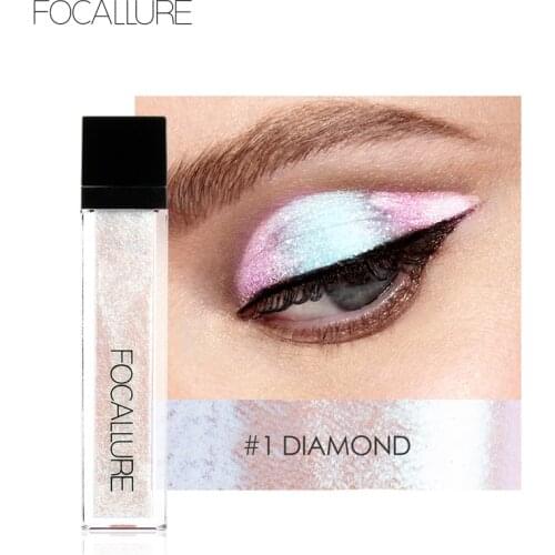 FOCALLURE Pigment Liquid Eyeshadow Ocean Light 14 Colors Waterprooof Glitter Shimmer Eye shadow Brighten Makeup Eye Cosmetics