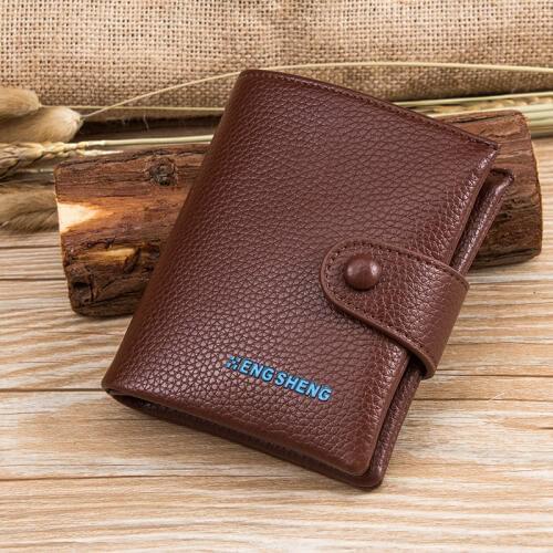 Hot Sale Quality Soft Leather Restore Ancient Hasp Button Men Wallets Black Brown Color Card Holder Purse Wallet Free Shipping