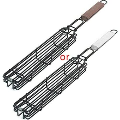 BBQ Kabob Grilling Basket Skewers Rotisserie Kebab No Stick Basket Cooking BBQ Grill Accessories Non-Stick Kabob Baskets