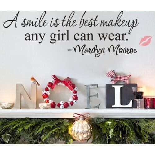 Creative Mary Jane motto Wall Sticker Home Bedroom Living Room smile Wall tattoo Art Decor Vinyl Red lips Wall Sticker