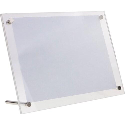 L-shape Clear Acrylic Advertising Poster Sign Holder Menu Price Card Display Stand