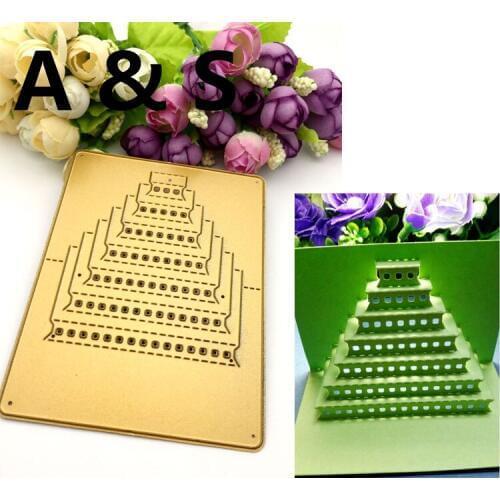 C06 Metal Cutting Dies 3D stereo house palace castle Scrapbook card paper craft home decoration embossing stencils cutter