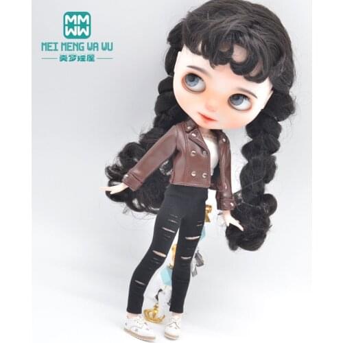 Fashion leather jackets Brown, black, pink, silver fits Blyth Azone OB23 OB24 doll accessories