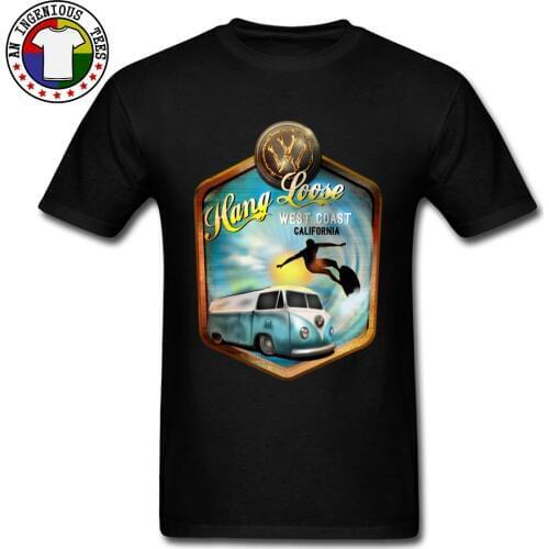 Latest Hawaiian Shirt Hang Loose Surfer Street Tshirts Crew Neck Car Styling Cool T-Shirt Wholesale Top Quality Pure Cotton Tees