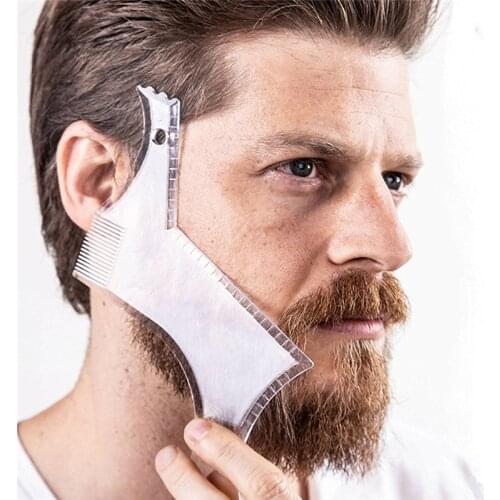 New Innovative Design Beard Shaping Tool Trimming Shaper Template Guide for Shaving or Stencil With Full-Size Comb for Line Up