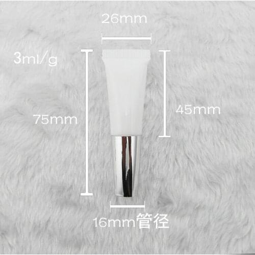 Wholesale 100pcs 3ml empty soft tube, small plastic cosmetic empty tube,3ml mini make up container with Al cap and PP plug