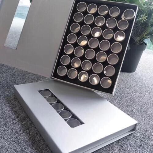 35pcs Empty Aluminum Jar Cosmetic Lip Balm Containers Nail Art Accessories Storage Box Manicure Tool Rhinestone Gems Container