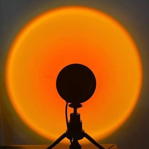 USB Rainbow Sunset Projection Lamp RGB Table Lamp Atmosphere Night Light Home Bedroom Wall Coffee Shop Decoration Neon Lights