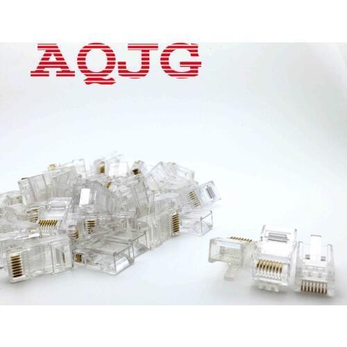 8Pin RJ45 Connector CAT5 CAT5e Cat6 Modular Cable Plugs Socket Network Ethernet Crystal Plug RJ45 Connectors 100pcs/lot