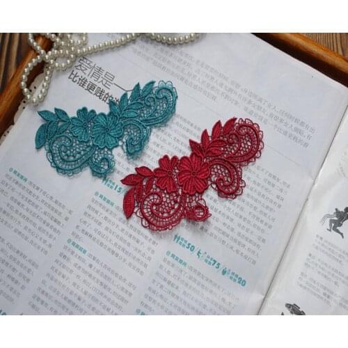 Size11.5*5.5cm(30pcs/lot) Sew-on Blue, Wine Red Lace Applique Embroidery Lace patch for Garment Decoration