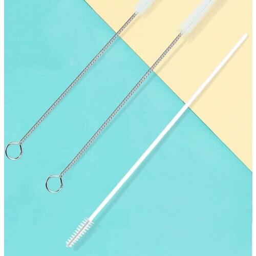 Different Pcs Silicone Long Little Brushes Stainless Steel Plastic Cleaners Nylon Feeder Cup Glass Straw Brushes Clean Accesorie