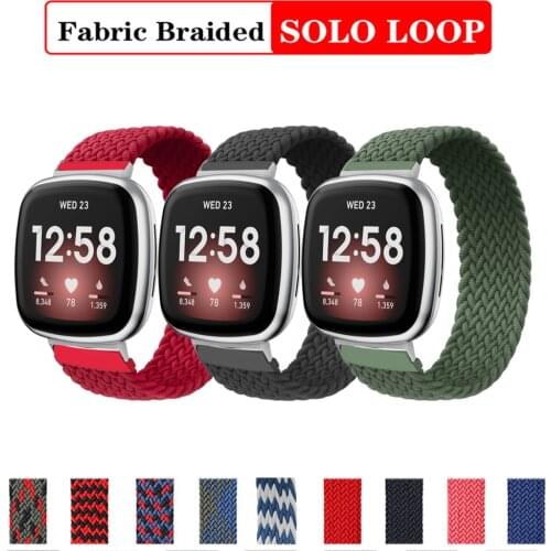 Strap for Fitbit Versa 3 band elasticity Wristband bracelete for fitbit Sense Nylon Solo Loop Watchband Replacement Accessories