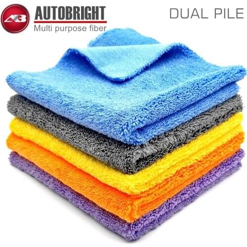 Microfiber Cleaning Towel Car Drying Double Pile Cloth AUTOBRIGHT Car Care Car Wash Cloth Cleaning Detailing Auto Wipe Wax Dust