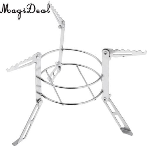 Folding Alcohol Stove Stand Rack Spirit Burner Base Bracket Stainless Steel