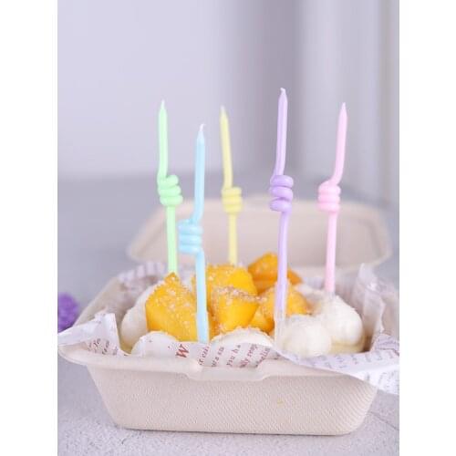 Wind Like Birthday Candle Curve Curved Spiral Thread Candle Rainbow Color Banquet Proposal Cake Decoration