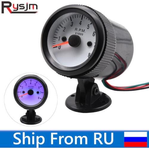 2" 52mm 12V Blue LED 0~8000RPM Car Tachometer Tach Gauge Meter with Sensor fit for car truck motorcycle tacometro rpm