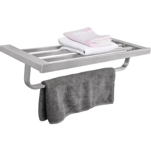 Towel Bar Clothes Hanging Bar 304 Stainless Steel Towel Rack Bath Towel Rack Bathroom Double-decker Rack Hotel Bathroom Pendants