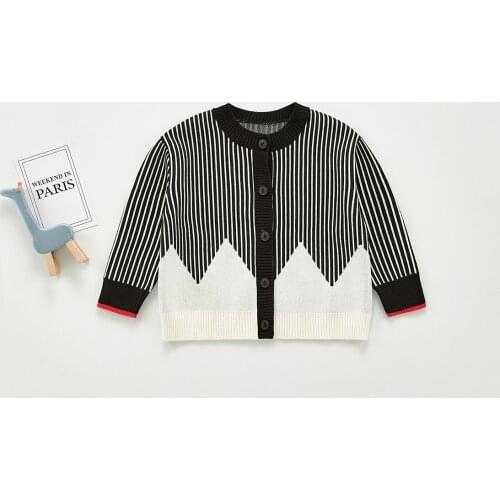 Ins Hot Sale Kids Boys Stripe Knit Cardigan