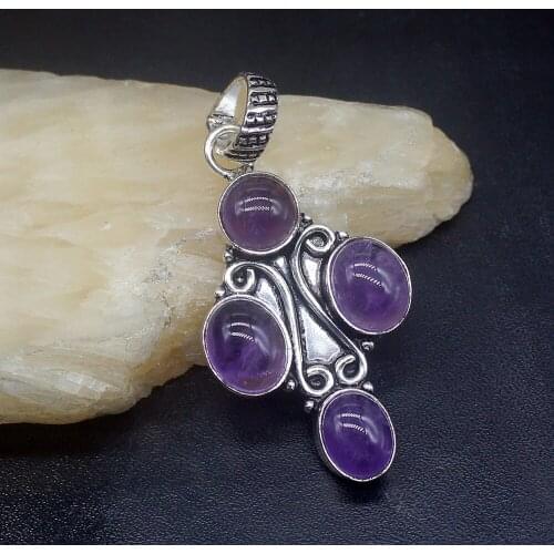 Gemstonefactory Jewelry Big Promotion 925 Silver Vintage Charm Purple Charoite Quartz Women Ladies Gifts Necklace Pendant 0974