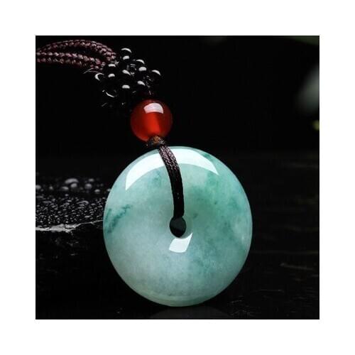 Zheru Jewelry Natural Burmese Jade A Grade Donut Pendant Jewelry Best Gift