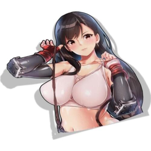 Car Sticker Funny Final Fantasy Tifa Lockhart Anime Decal Personality Car Styling Vinyl Graphic Waterproof Decoration Decal