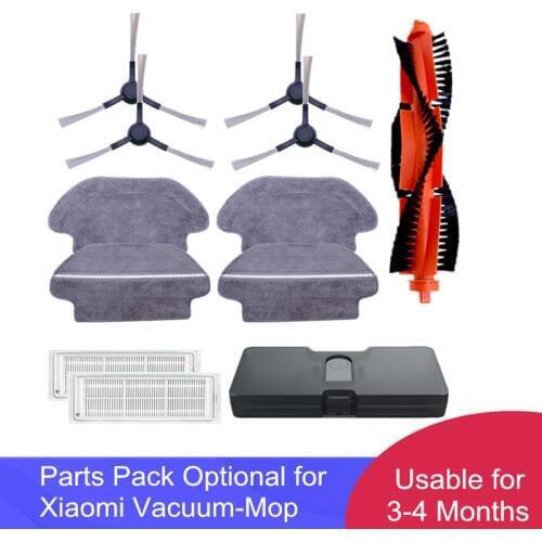 Parts for Xiaomi Robot Vacuum Mop Cleaner STYJ02YM Main & Side Brushes Wet Mopping Cloth Hepa Filter Water Tank Dustbin