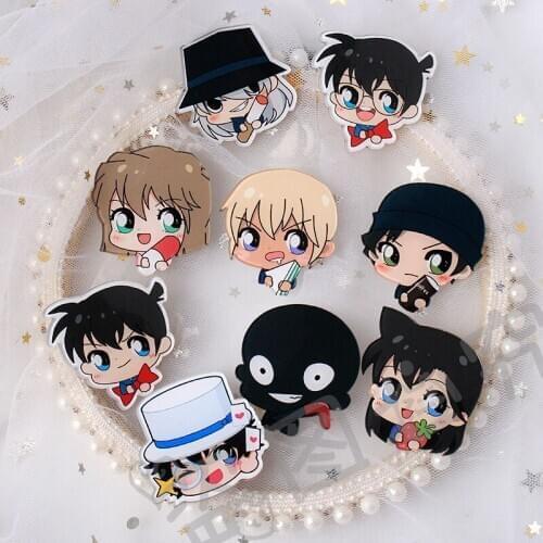 1pcs Detective Conan head Cartoon Icons on The Pin Kawaii Icon Badge Bacges on Y Backpack Badges for Clothing Acrylic Badges