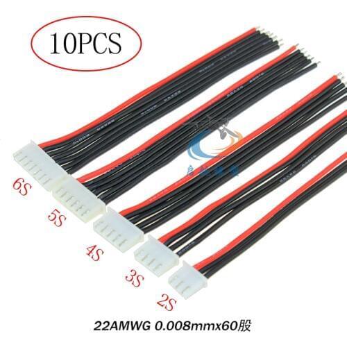 10pcs 10CM RC Lipo Battery Balance Charger 2S 3S 4S 5S 6S 22AWG Cable For IMAX B3 B6