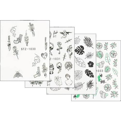 16 Sheets Line Style Face Pattern Nail Art Stickers Decals Decor Manicure Tool