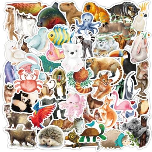 160 PCS Animals Stickers Cute Cartoon Anime Sticker On Laptop Phone Scrapbook Bicycle Luggage Skateboard Guitar Water Bottle