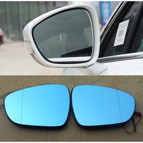Ipoboo 2pcs New Power Heated w/Turn Signal Side View Mirror Blue Glasses For Peugeot 508
