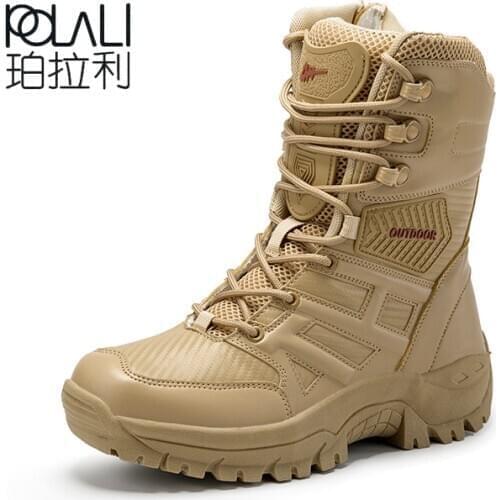 2020 Outdoor Hiking Shoes Waterproof Mens Desert Military Tactical Boots Men Combat Army Boots Militares Sapatos Masculino