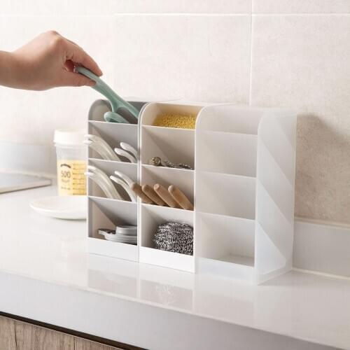 4 Layers Creative Oblique Pen Holder Plastic Korean Style Multi-function Desktop Storage Box Office Stationery Case