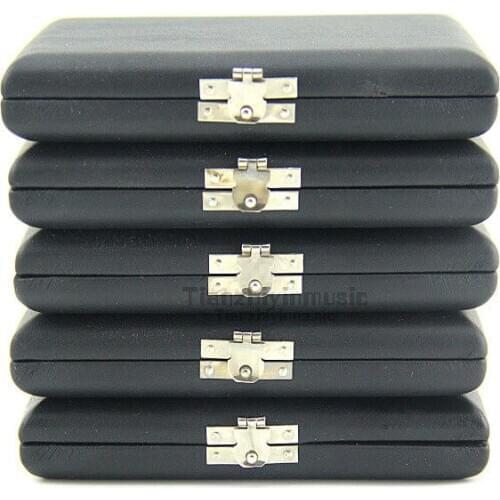 5pcs Wood Leather Saxophone Clarinet Reeds Case Box Hold 12 Reeds