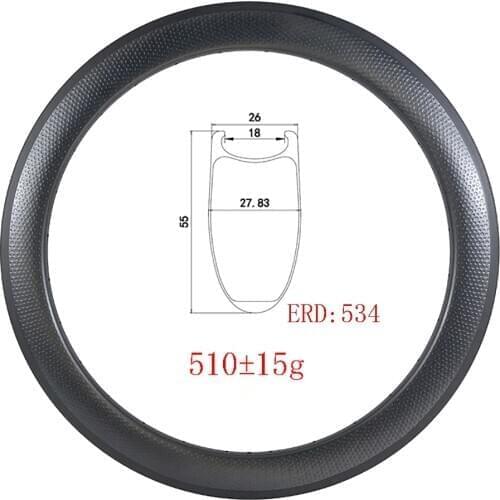 700c 55x26mm Clincher carbon fiber rim road bike basalt brake track 55mm Dimple surface customize 16H 18H 20H 24H 28H 32H Wheels