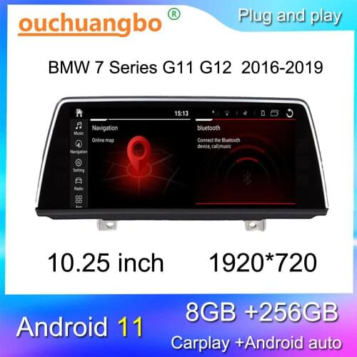 Ouchuangbo 12.3 inch android 10 car radio stereo for 7 Series G11 G12 2016-2019 with 8 core 1920*720 video player GPS 8GB+64GB
